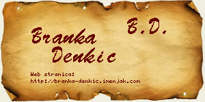 Branka Denkić vizit kartica